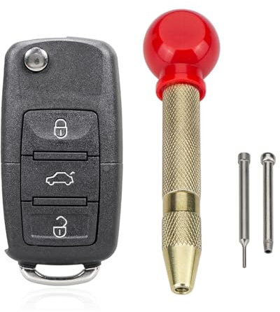 3 Tasten Klappschlüssel-Fernbedienungsgehäuse für VW Jetta Golf Caddy Passat B5 Beetle Skoda Octavia Superb Mit Werkzeuge zum Entfernen von Stiften.