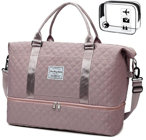 SPAHER Reisetasche Handgepäck 55x40x20 Tasche Groß Sporttasche Damen Weekender Travel Duffle Cabin Bag Women Carry On Luggage Kliniktasche Wickeltasche Saunatasche Badetasche mit Reise-Kulturbeutel