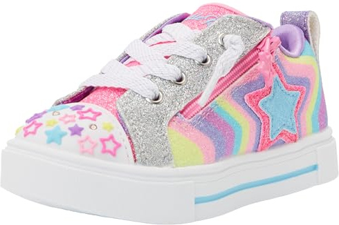Skechers Twinkle Sparks Cosmic Burst Sneaker für Mädchen, Mehrfarbiger Synthetikbesatz, 9 UK Child
