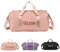 Sac Polochon Personnalisé avec Nom pour Hommes et Femmes - Sport, Voyage, Danse, Yoga, Natation (Rose)