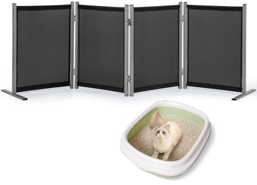 Rantila Cat Litter Box Privacy Screen Cat Litter Box Furniture Best for Your Cat's Health, 70''W x 24''H, Black