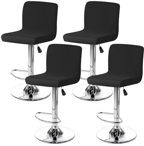 BORDEAG Barhocker-Schonbezüge mit Rückenlehnenbezug, waschbar, Barstuhlbezüge mit Rückenlehnenbezug, dehnbar, abnehmbarer Barhockerbezug, Barhockerbezüge für kurzen Drehstuhl (ohne Stühle)