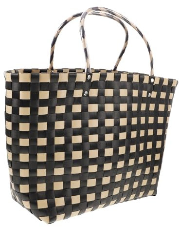 SAFIGLE Handgewebte Weidentasche Groß Mit Henkel Korbtasche Mit Großem Fassungsvermögen Leichte Damen Tragetasche Für Strand Einkauf Und Picknick