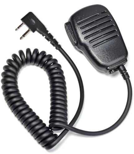 HYS Lautsprechermikrofon mit PTT und drehbarem Clip - Für Funkgeräte Kompatibel mit Midland 2-poliges G7 pro G8 G9 pro M24 Walkie-Talkie