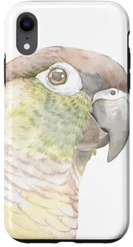 Coque pour iPhone XR Peinture aquarelle perroquet à joues vertes