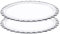 JUANIO Lot de 2 Plat à Tarte Rond en Verre Transparent, Plat à gâteau, Plat de Service - Diamètre 37 cm