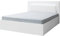 Lomadox Schlafzimmer Bett Doppelbett Bettgestell 180x200cm in weiß Hochglanz PALINURO-166