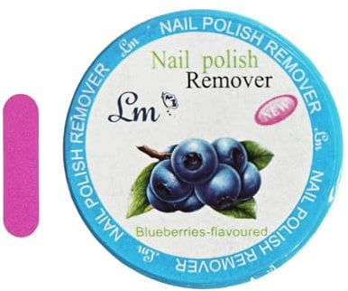 25PCS Nail Varnish Remover Pads in Box, Blue Lint Free Wipes Nail Pads,Blueberry Natural Ingredients Nail Polish Remover,Nail Wipes for Gel Polish,Portable Travel Size