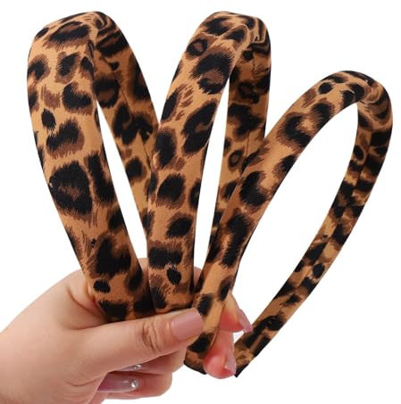 Goiern Lot de 3 bandeaux pour femmes et filles - Bandeau rembourré antidérapant avec motif léopard - Bandeau confortable - Accessoires pour cheveux