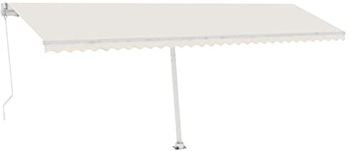 Gecheer Markise Manuell Einziehbar mit LED 600x300 cm Creme