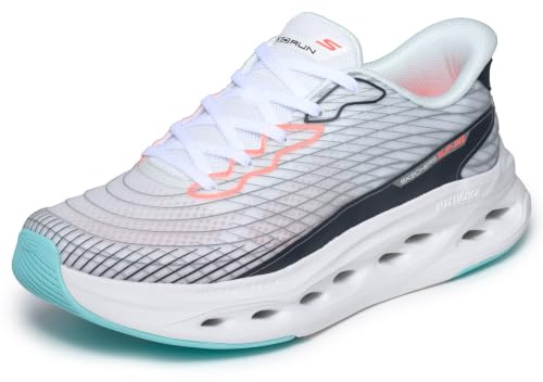 Skechers Men's Max Cushioning Glide Step Sapphire, White, 12 UK