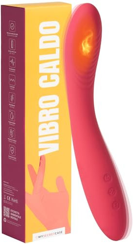 MySecretCase Vibratoreper Donna Professionale Riscaldato - Vibratoriper Donne Sextoys per Punto G, Vibratore Dildo Silicone Morbido Coppia, Massaggiatore Clitorideo Femminile (Rosso)