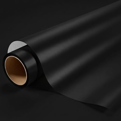 DIMEXACT - Covering Noir Mat pour Surface Plane avec Colle Airflow - 122 cm x 1.5 m - en Rouleau