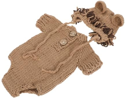 OSOLADY Newborn Photography Props Löwen Kostüm Strick Outfit Unisex Fotoshooting Requisiten Weich Bequem Kreativ Geschenk Für Neugeborene Junge Mädchen