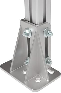 K40.FK128 Fußkonsole / Wandkonsole 85x128 mm Aufschraubhülse Pfostenträger für Aluprofil 40x40, kompatibel mit item / Bosch (1. ohne Befestigungsmaterial)