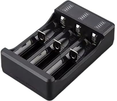 Cargador USB para Baterías Litio 18650/10400/14500/16650/14650/18350/18500 | Cargador de Tres Ranuras para Baterías 3,7V / 4,2V