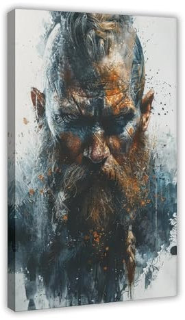 UTGN Poster auf Leinwand, Motiv Nordischer Landkrieg, Wandkunstdruck, Bild, Gemälde, 30 x 45 cm