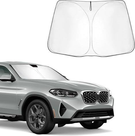 BSTW Parasol para coche BMW X4 G02 (2018-2025) – Cubierta de parabrisas plegable con aislamiento térmico y protección UV | Apto para BMW X4 xDrive20i xDrive30i M Competition M40d