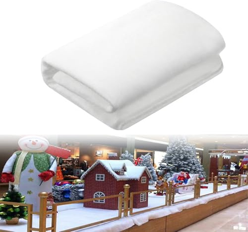 YITONGFU Couverture de Neige de Noël,Couvertures de Neige Artificielle de Noël,Noël Neige Couverture Rouleau,décoration d'hiver(80 x 240 cm)