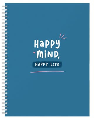 Odernichtoderdoch Ringblock A4 „Happy Mind“ - Happy mind, happy life, Notizblock mit viel Platz für deine Notizen