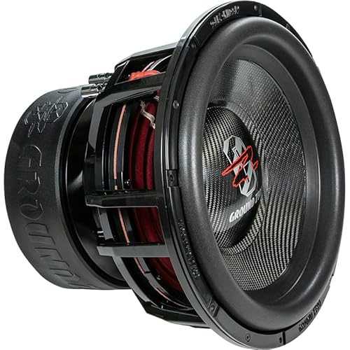 Ground Zero GZNW 38C, 38cm High-Performance SPL Subwoofer, Carbon-Membran, 6000W RMS, 33Hz Resonanzfrequenz, Doppel 1 Ohm