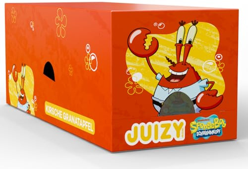 SPONGEBOB Sirup ohne Zucker | Kirsche - Granatapfel | Zuckerfreier Getränkesirup für Schwammkopf Fans (Wassersprudler kompatibel) | Natürlicher Frucht Geschmack - Low Calorie - More Fun | 16 x 65ml