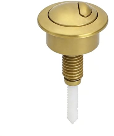 Gurtt Pulsador de Descarga Doble para Inodoro, Acabado Dorado Cepillado, con Mecanismo Ajustable para Twyford Optima 49. Botón de Descarga Ligero de ABS con función de Ahorro de Agua.