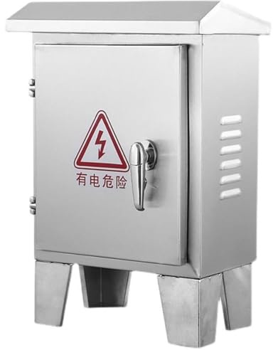 Wetterfester elektrischer Verteilerkasten aus Edelstahl – abschließbarer Außenverteilerschrank mit Montageplatte, rostfreier Sicherungskasten für sichere elektrische Verbindungen und Anschlü