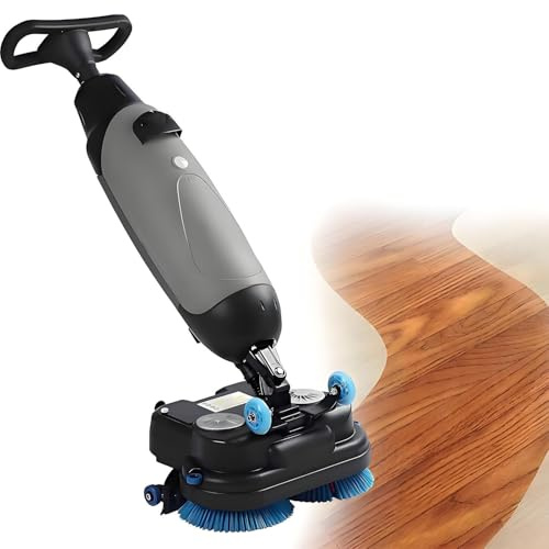 MLYYYDSS Autolaveuse Professionnelle légère, électrique, avec Une Largeur de Nettoyage de 43 cm (17 Pouces), Double Brosse rotative et tête pivotante à 360° Grey