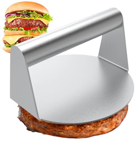 Burger Press, Stainless Steel Burger Press,5.5 Inch Round Burger Smasher, Smasher Hamburger Round Stainless Steel Smash Burger Patty Press for Delicious Hamburgers, Patties, BBQ and Sandwiches