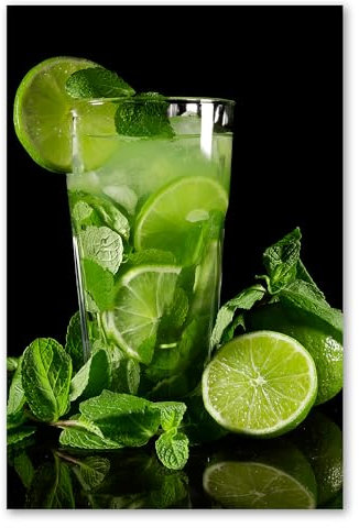 Postereck - 1452 - Mojito, Cocktail Bar Limette Minze Alkohol Party - Wandposter Fotoposter Bilder Wandbild Wandbilder - Poster - 3:2-30,0 cm x 20,0 cm