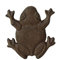 L'Héritier Du Temps Pas Japonais Motif Grenouille Décoration de Jardin en Fonte Patinée Marron 2x28x32cm