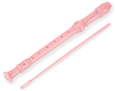 Blockflöte für Kinder, 8 Löcher Flöte Kinder Sopranblockflöte Musikinstrument mit Reinigungsstange für Kinder Anfänger (Rosa)