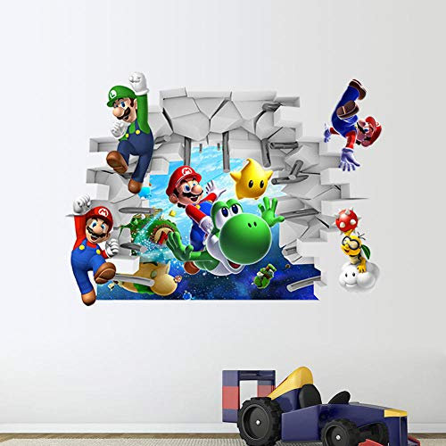 Gemeng™ Cartoon Mario Wandaufkleber Kinder 3D Wandaufkleber Super Mary Dekoration Aufkleber