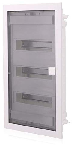 Intratec Sicherungskasten Unterputz IP40 – Verteilerkasten mit Tür, 3-reihig, 36 Module, 592x347x92 mm, Weiß, für Trockenräume