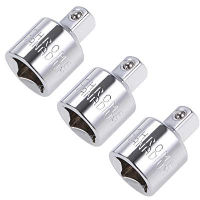 sourcing map 3 Pcs 3/8 Inch Drive (F) x 1/4 Inch (M) Socket Reducer, Female to Male