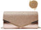 Women Shiny Sequins Evening Clutch Bag with Chain,Envelope Shaped Evening Handbag Purse Wallet, Crossbody Bags Prom Bag for Wedding Prom Dinner Evening Party Prom Gift for Mom Wife (Rose Gold)