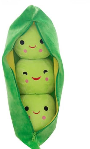 LAARNT 25cm SüßE GrüNe Erbsen-PlüSchpuppe,Liebenswerte PlüSchtier,Kreative Gewachsene Erbsen Sweet Cuddle Cotton Stuffed Toy,Einzigartiges Gewachsenes Erbsenkissen