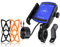 GRAND PITSTOP Motorcycle Phone Holder USB Charger Handlebar/Rear-View Mirror Cellphone Mount Aluminum with 17mm Ball Works with 12/24V Motorcycles Quick Charge for 4.0-6.8 Inch Smartphones (Blue)