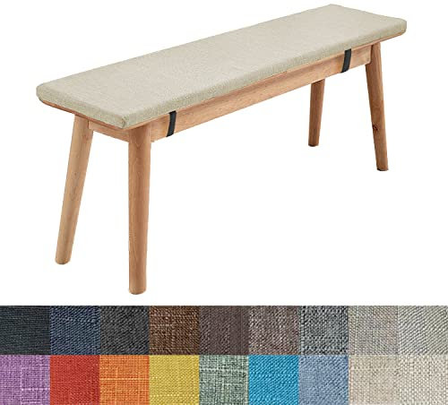 WTHYGB Bankauflage Bankkissen 70 X 30 X 5CM Waschbare Rutschfestes 5CM Dickes Gartenbank Sitzkissen mit Abnehmbarem Bezug, Stuhlkissen für Garten Terrasse Esszimmer Küche, 148 Größen/18 Farben (Beige)
