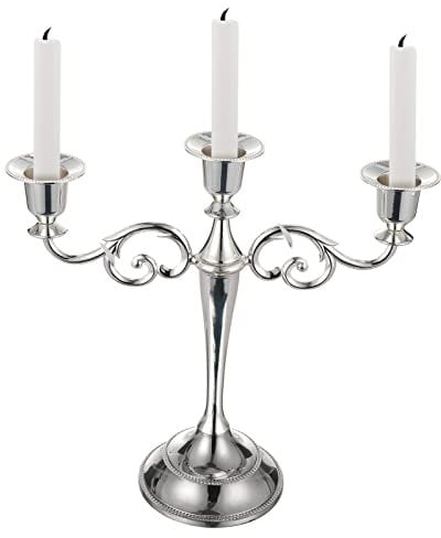 Coolty 3-Armiger Kerzenhalter, Vintage-Kerzenständer, Kerzenhalter für Abendessen, Hochzeit, Party, Heimdekoration, Weihnachtsschmuck (Silber)
