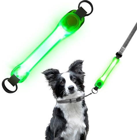 Flintronic LED Leuchthalsband Hunde Halsband, Leuchtend Hundehalsband, Sicherheits LED Leuchtband für Hunde Katzen, LED Licht Blinklicht mit Klettverschluss, Helle Sicherheit für Die Nacht