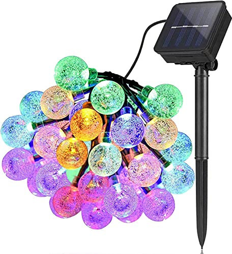 FOREVER Solar lichterkette außen wetterfest, 30 LED,8 Modi 6,5m, Außer/Innen lampions solar für Garten, Bäume, Hochzeiten, Partys, Weihnachten (mehrfarbig)