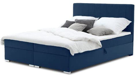 Boxspringbett Grenland 160x200 mit Bonnell-Federkernmatratze und Topper. Kontinentalbett mit Stauraumbett und dekoratives Kopfteil! Das Beste Doppelbett für Seniorenbett! (Trinity 31)