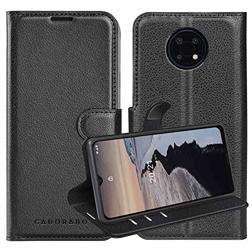 Cadorabo Hülle kompatibel mit Nokia G10 / G20 in Phantom SCHWARZ - Schutzhülle mit Magnetverschluss, Standfunktion und Kartenfach