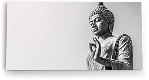 Paul Sinus Wandbild 120x60cm Buddha Buddhismus Schwarz Weiß Meditation
