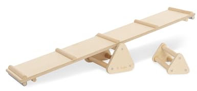 Pinolino 398305 Balancewippe und Balken 'Kari', 3-TLG, Natur