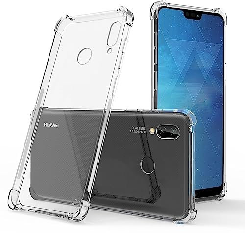 Hülle für Huawei P20 Lite Transparent Ultra Dünne weiche TPU Handyhülle Flexible Klar Case Cover [Bumper mit verstärkten Ecken] Rückseite