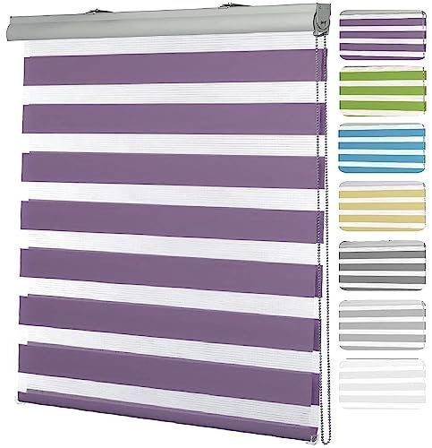 Lamellenvorhang 50 x 200 cm Sichtschutz, Lichtschutz, Blendschutz Tür Fenster Vorhang Inkl. Aller Montage-Teile für Tür und Fenster, Lila