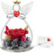 Ewige Rose Engel Geschenke für Mama, Infinity Rose im Glas Engel Figur Blume Geschenke für Frauen, Geburtstagsgeschenk für Frauen Oma Geschenk Freundin Geschenke zum Geburtstag Weihnachten Muttertag